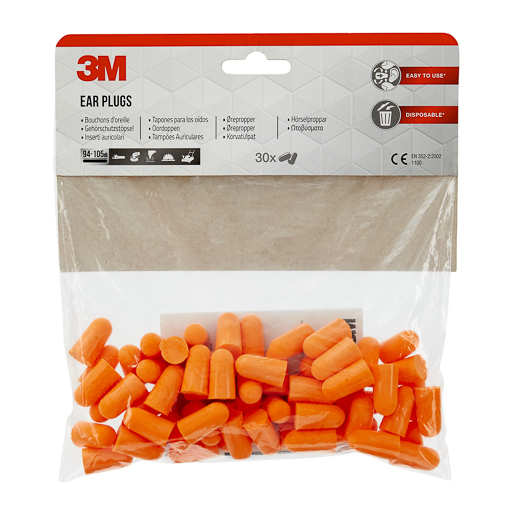 3M Gehörschutzstöpsel SNR 37db (1PCK=30PAA) orange #1100-30